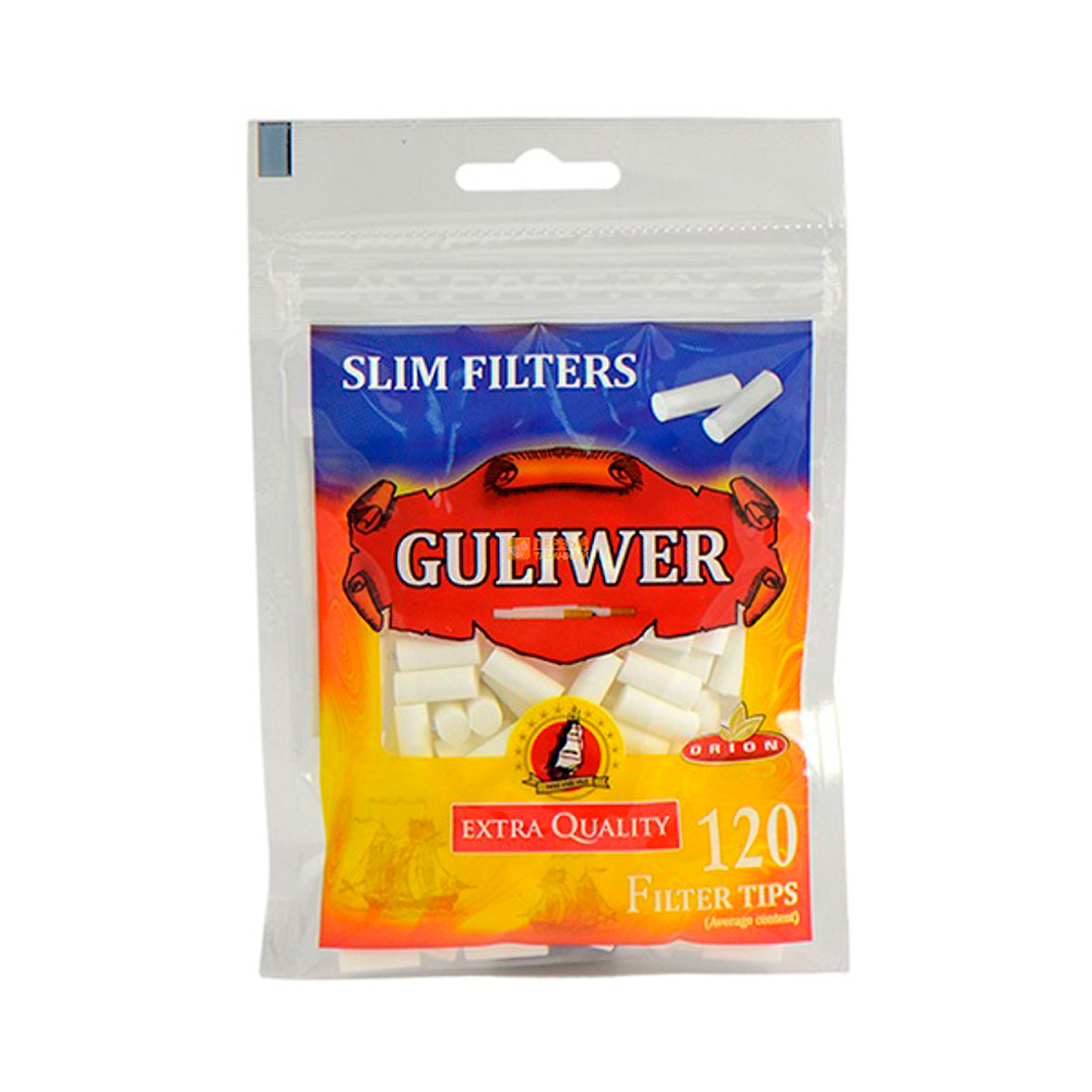 Фильтры GULIWER Тонкие, диам. 6 мм (пакет 120 шт.) (пачка 34 пакетика)