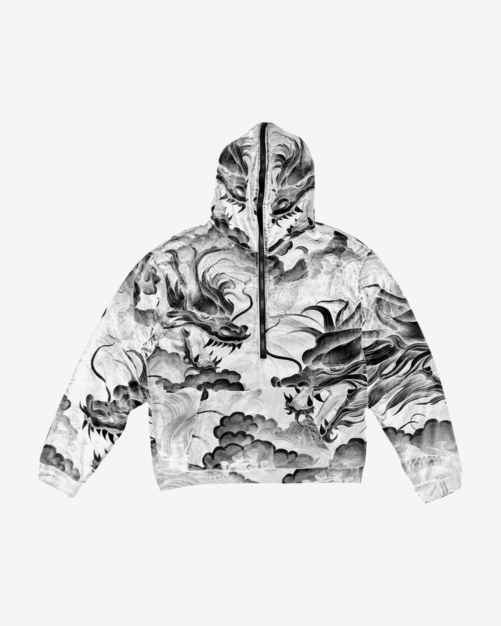 Худи by Matsumura Dragon half zip белый