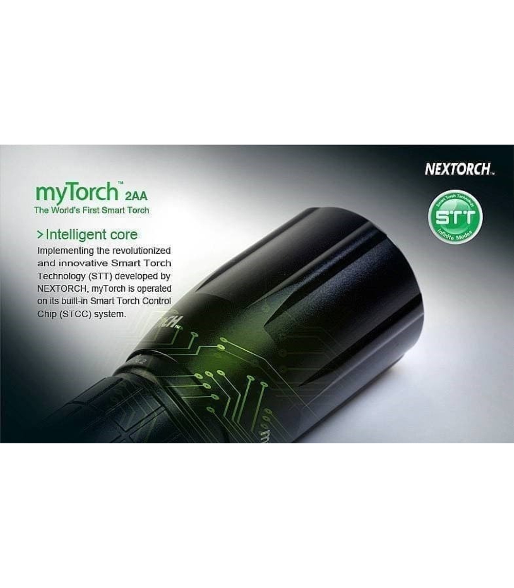 Умный фонарь NexTorch светодиодный MyTorch LED / 140 люмен / 2 x AA / USB подзарядка