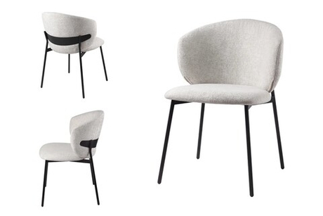 Стул М-City DISAUR Белла, H-14 Серый, Велюр, Черный каркас