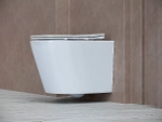 Унитаз подвесной Ceramica Nova Balearica CN6000_1002B_1000 безободковый, с крышкой микролифт, с инсталляцией и черной матовой кнопкой