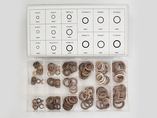 Набор пластик кейс  ШАЙБ медных (сальники медные 150шт) (6043)(33934)(30150)