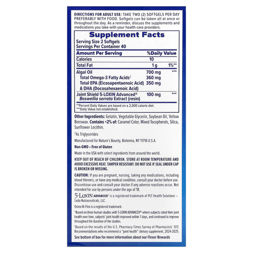 Osteo Bi-Flex, улучшенный комплекс для суставов омега-3, 80 мягких таблеток