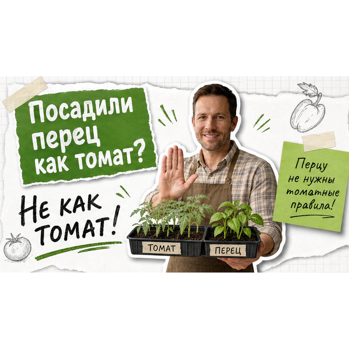 Высадка томатов и перца в грунт на даче без стресса для рассады