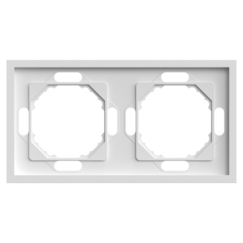 Рамка STEKKER, PFR00-5002-01 2-местная, серия Эмили, белый фарфор, soft touch 49885