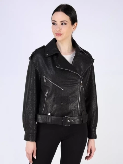 Кожаная куртка демисезонная косуха оверсайз