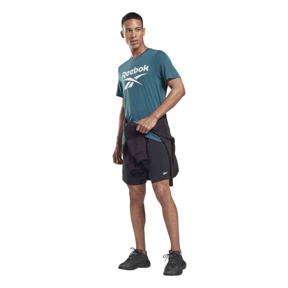 Теннисная футболка Reebok Workout Supremium SS Graphic - midnight pine
