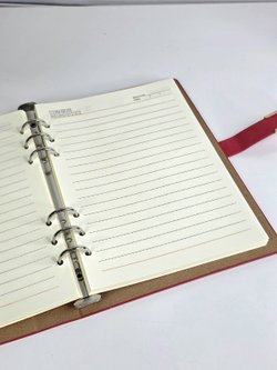 Блокнот органайзер А5 на кольцах 96 л. на магните в линейку красный (5919-3)