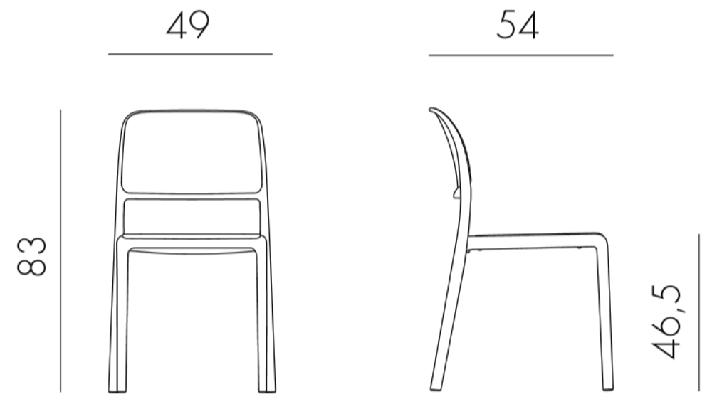 Стул пластиковый Nardi Riva Bistrot, красный