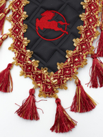 Вымпел тройной IVECO (экокожа, черный с красными кисточками)