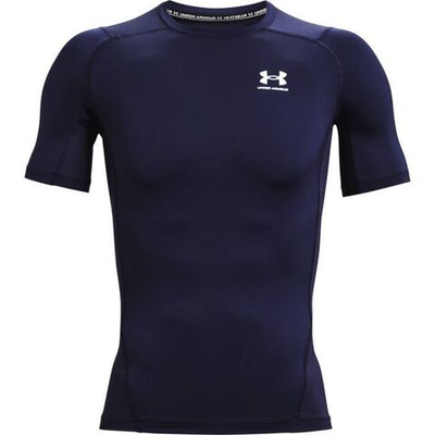 Мужская теннисная футболка Under Armour Men's HeatGear Armour Short Sleeve - midnight navy/white