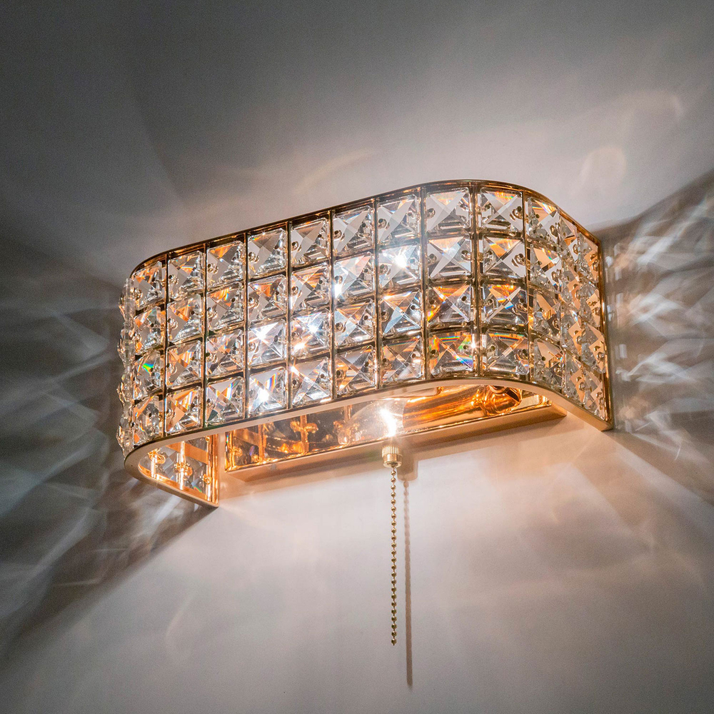 Citilux Портал CL324402 Бра хрустальное с выключателем Золото