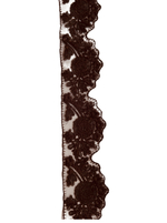 Кружево натуральное однотонное с вышивкой на мягкой сетке ш - 3-5см Франция 1м