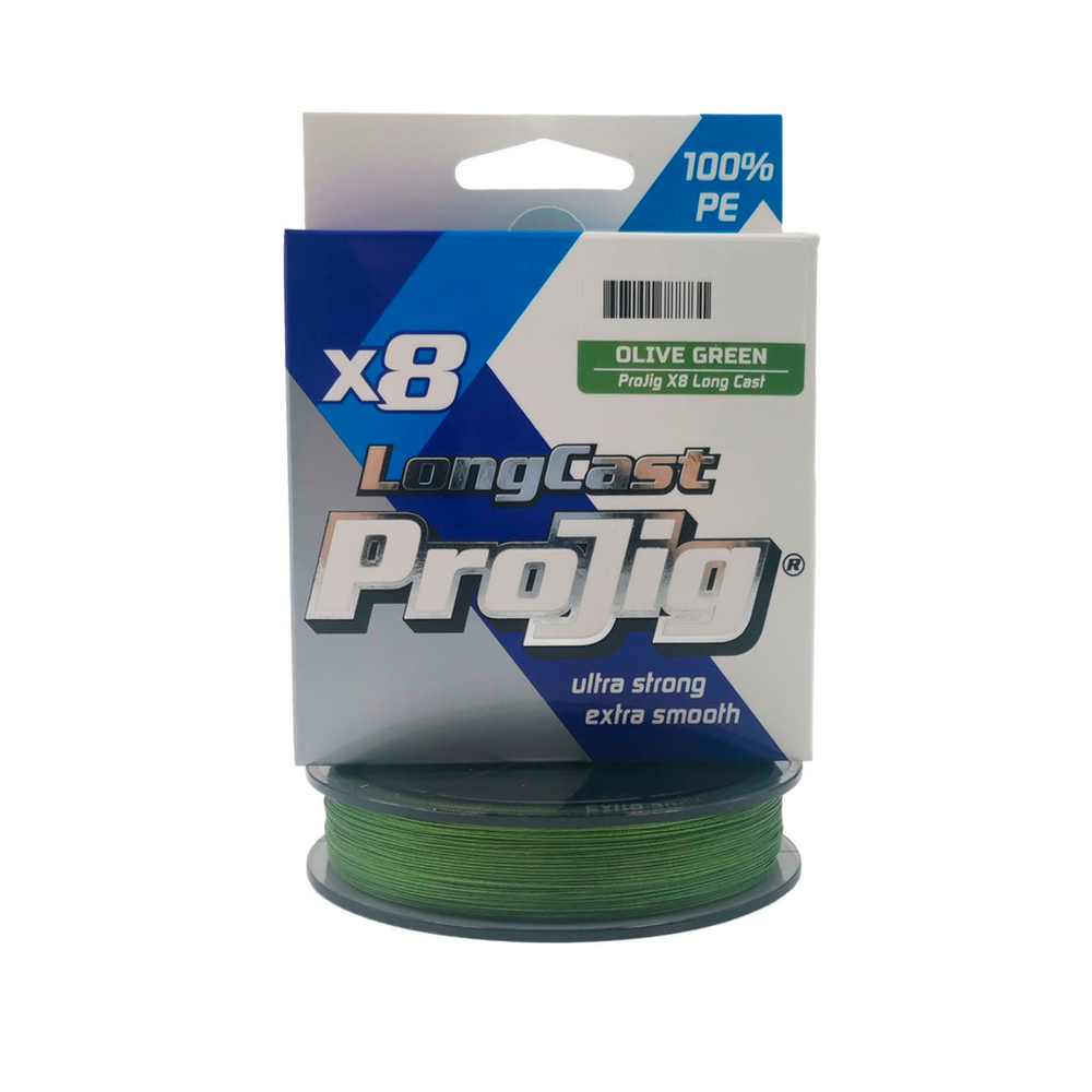 Шнур ProJig X8 Long Cast 0,30 мм., 25,0 кг, 100 м, хаки