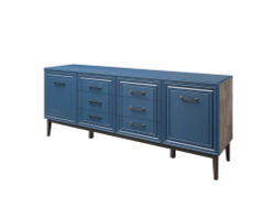 Комод 6 ящиков 2 двери Гориция (ЛАК САПФИРОВЫЙ)