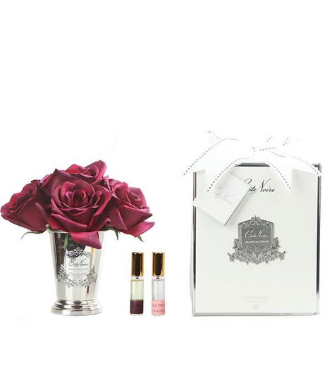 Букет красных роз в металлической вазе, Cote Noire