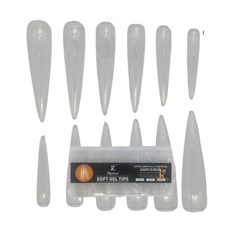 Типсы KYASSI гелевые 240шт SOFT GEL TIPS