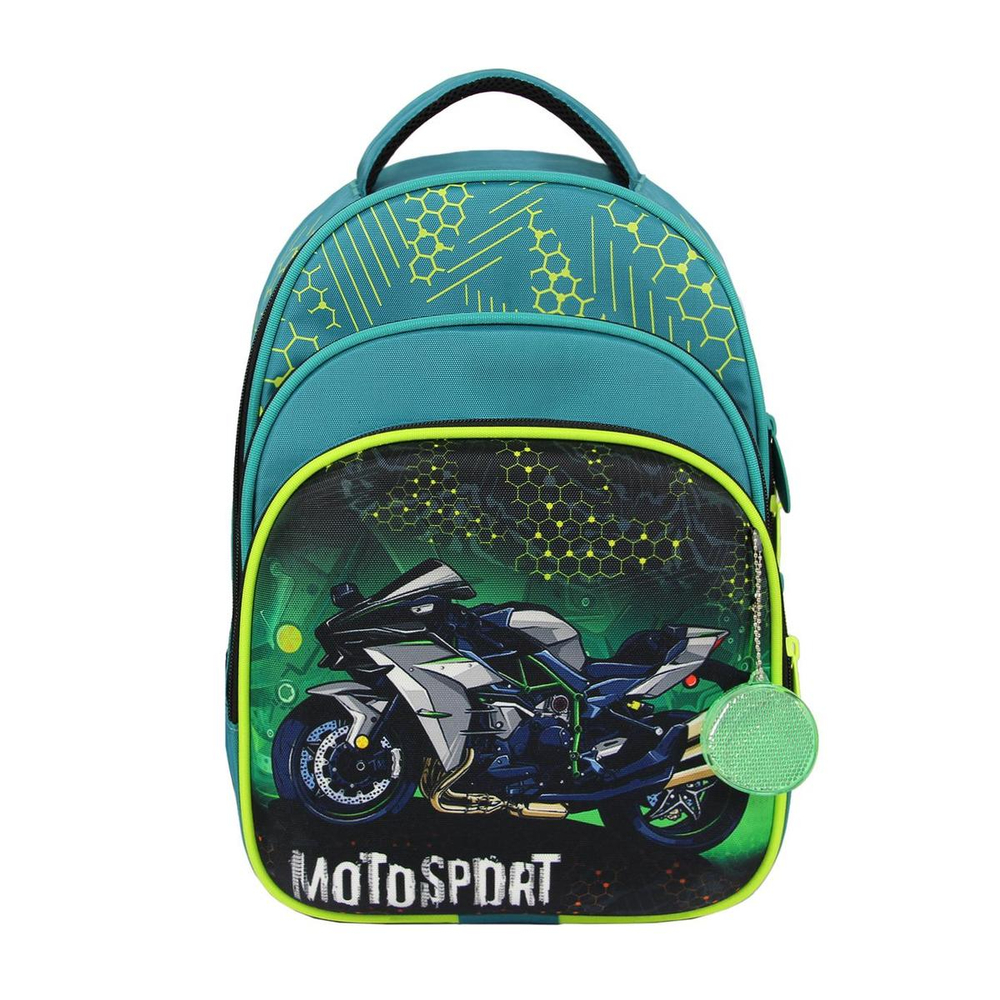 Ранец Джерри 3 с ортопед. спинкой и мешком д/обуви "Мото" 38*28*20 см (Luris)