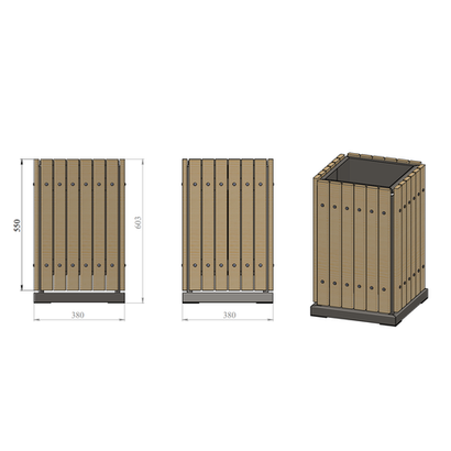 Парковая урна PO-381, 380*380*600 мм.