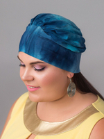 Шапочка Тюрбан БЛАНКА синяя лазурь Elza Meyger
