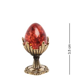 AM-2066 Фигурка «Яйцо на подставке» мал. (латунь, янтарь)
