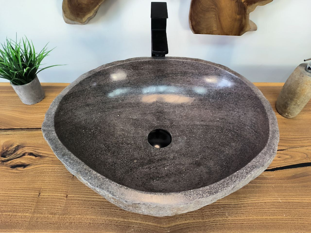 Раковина из речного камня RS-65810 54х45х15 из натурального камня