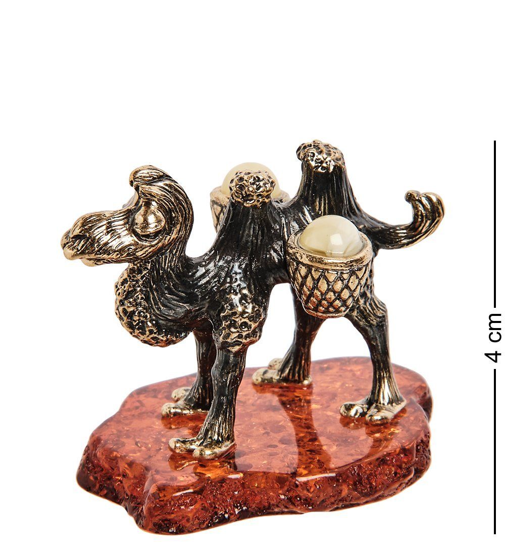 Народные промыслы AM-2823 Фигурка «Верблюд с поклажей» (латунь, янтарь)