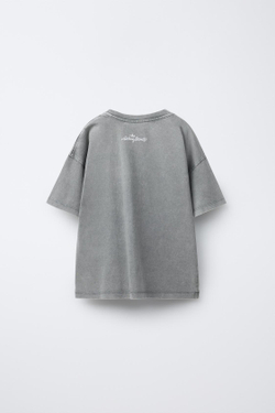 ZARA ФУТБОЛКА С ЭФФЕКТОМ СТИРКИ ROLLING STONES ©, АНТРАЦИТОВО-СЕРЫЙ