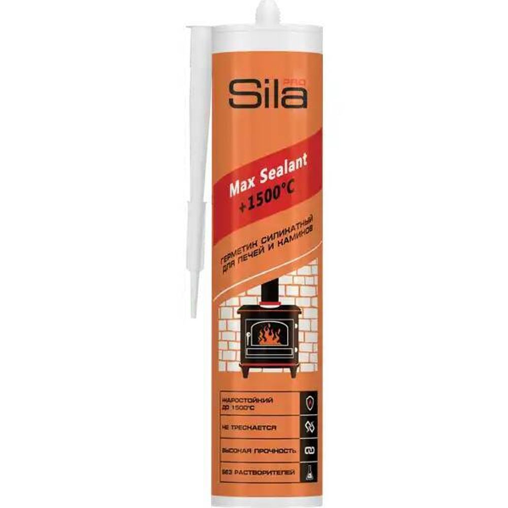 Герметик для печей силикатный Sila PRO Max Sealant,1500С (280ml/578г)