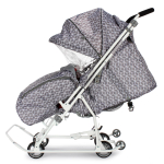 Санки-коляска "Наши Детки 3-1К" с ромбиками серый