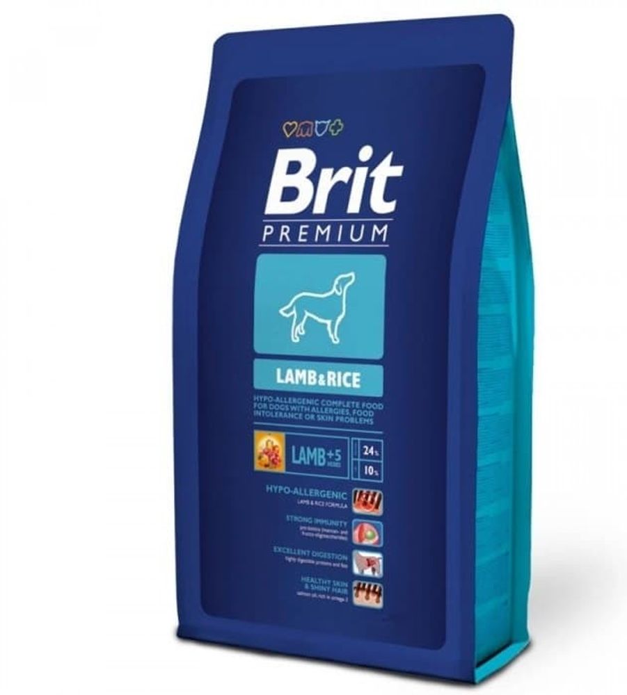 Brit Premium Lamb&amp;Rice д/взрослых собак Всех пород гипоаллергенный Ягненок/рис 1кг