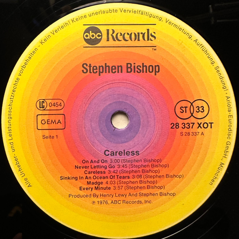 Stephen Bishop - Careless (Германия 1976г.)