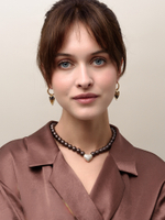 Колье "Autumn Heart Brown" Gold