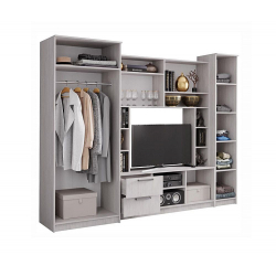 Стенка в гостиную Флора, ясень белый