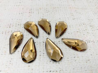 Стразы стекло клеевые, р. 2,5х1,5 см, светло-коричневый