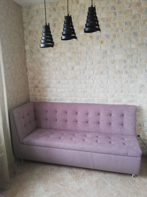 Скамья прямая Спектрум с боковой спинкой (розовая)