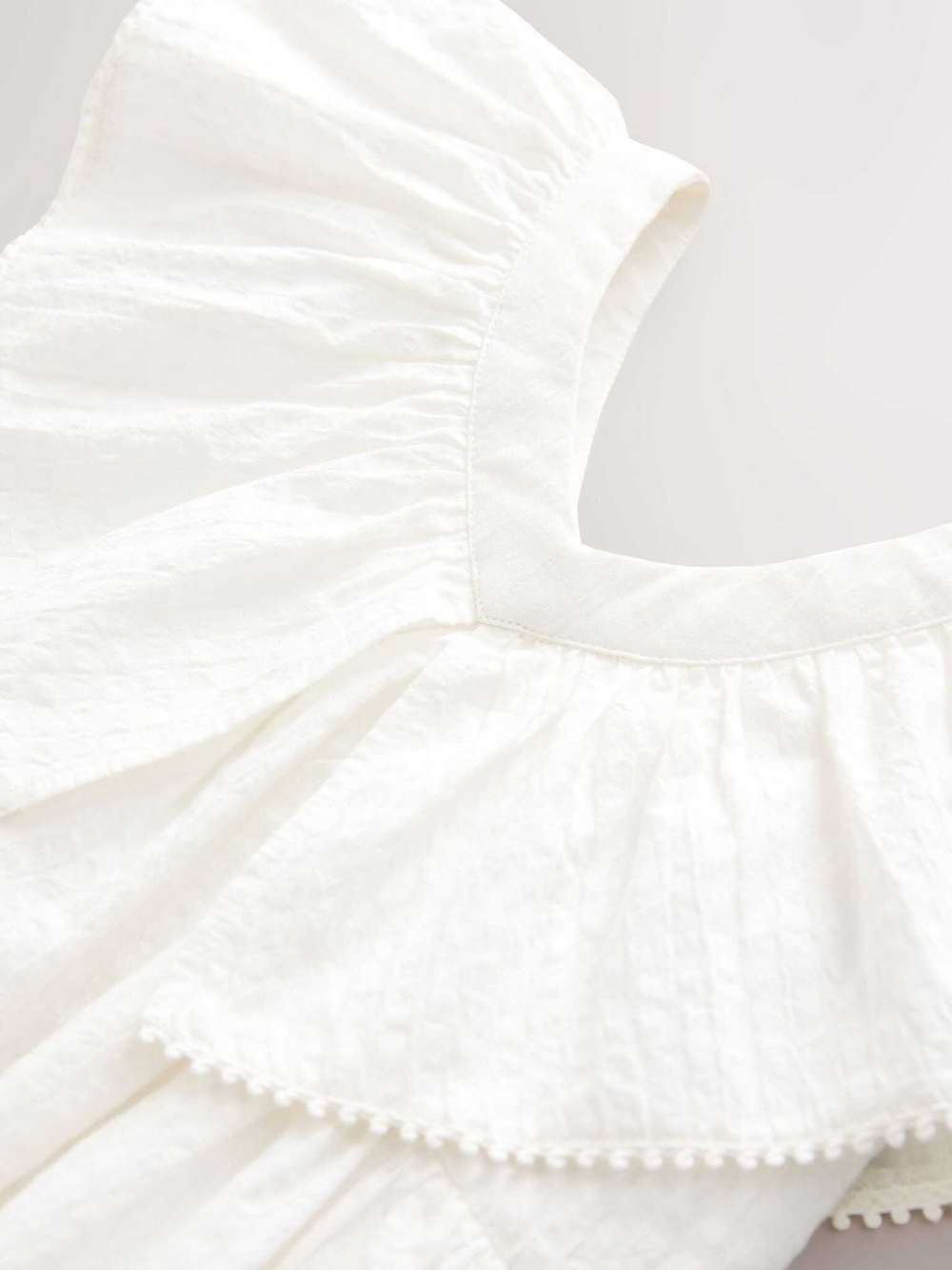 Платье с воротником для девочки Next E89-856, Молочный