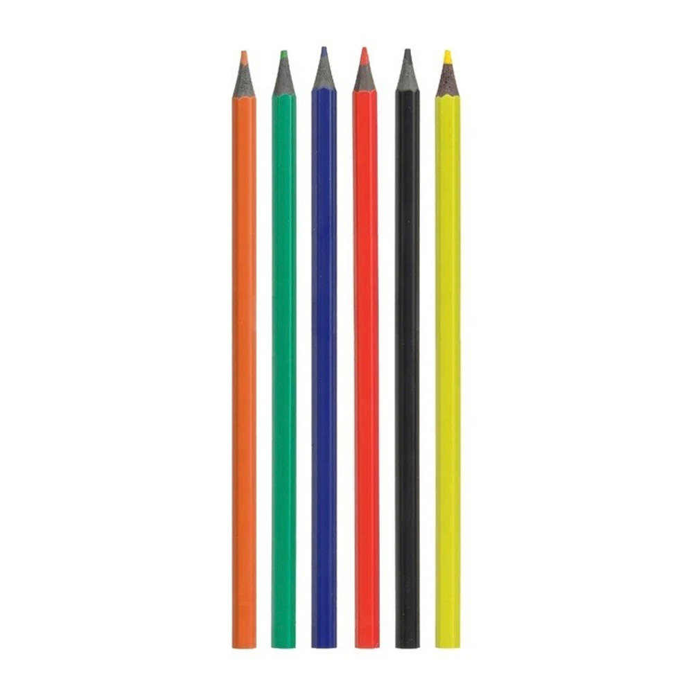 Карандаши цветные, Basir, пластиковые, серия "Авокадо", цветная упаковка, 6 шт