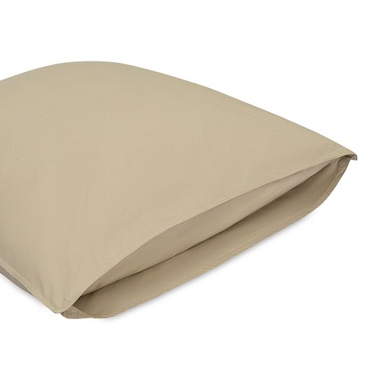 Набор наволочек из стираного перкаля бежево-серого цвета из коллекции essential, 70х70 см