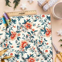 Ткань премиум Оксфорд 600D весенняя цветочная иллюстрация