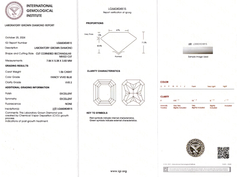 Лабораторно-выращенный бриллиант радиант 7.84 х 5.38 х 3.83 мм FancyVIVID BLUE/VVS2 1.56 ct