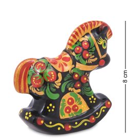 ГЛ- 957 Фигурка «Лошадка-Качалка» хохлома (Гжельский фарфор)