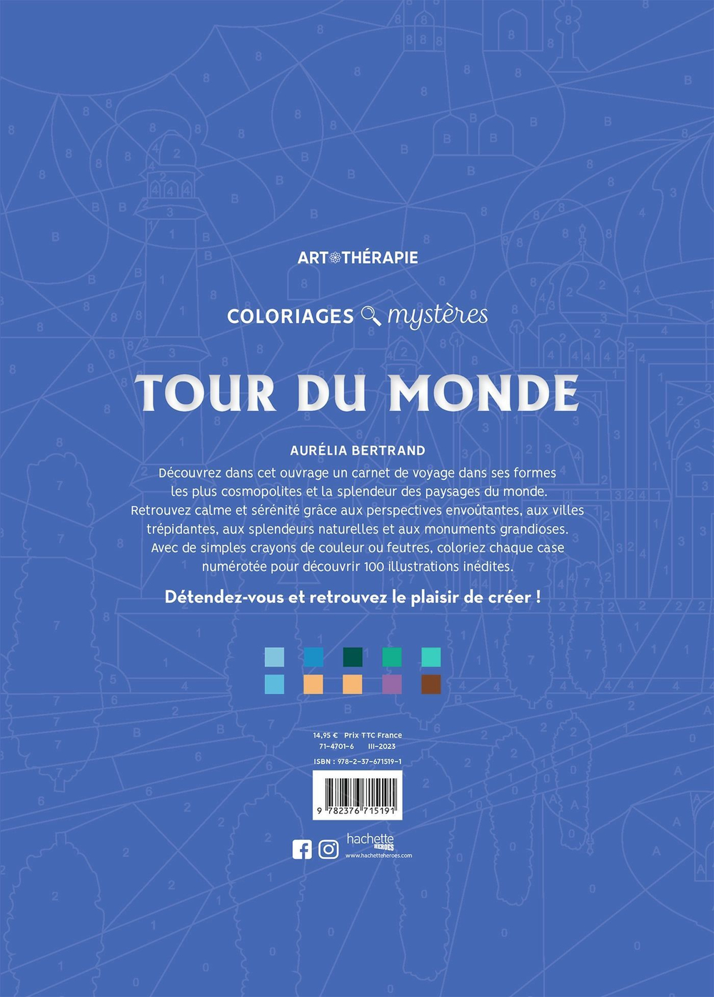 Раскраска по номерам Coloriages mysteres Disney Tour du monde - вокруг света / 9782376715191
