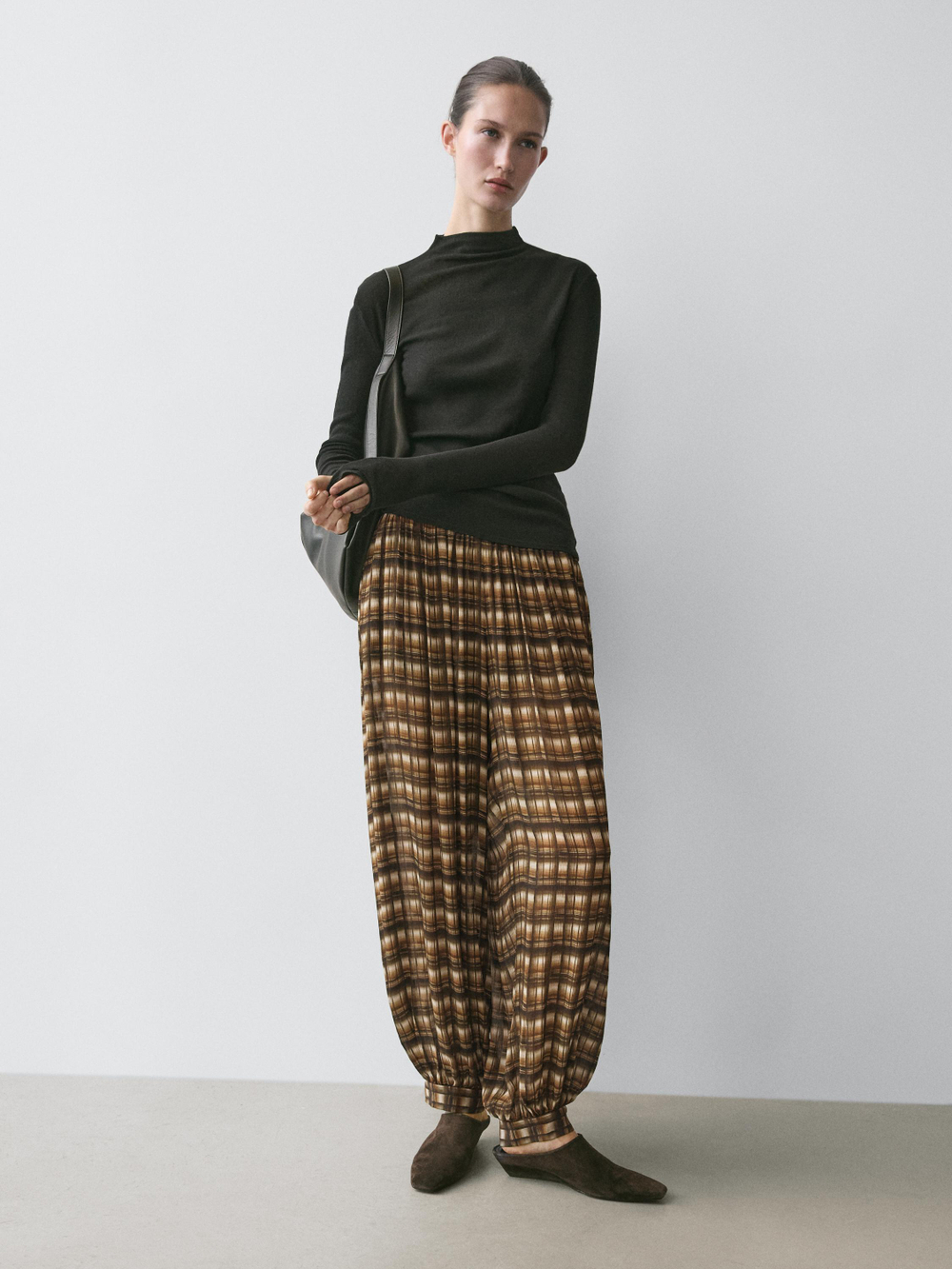 Massimo Dutti Свободные брюки-саруэль, горчично-желтый