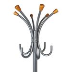 Вешалка-стойка BRABIX "CR-8121" на мраморном диске, металл, 6+4 крючка, цвет серебристый, 606437