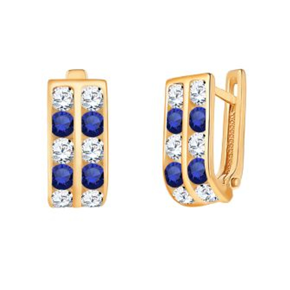 Серьги из золота с фианитами