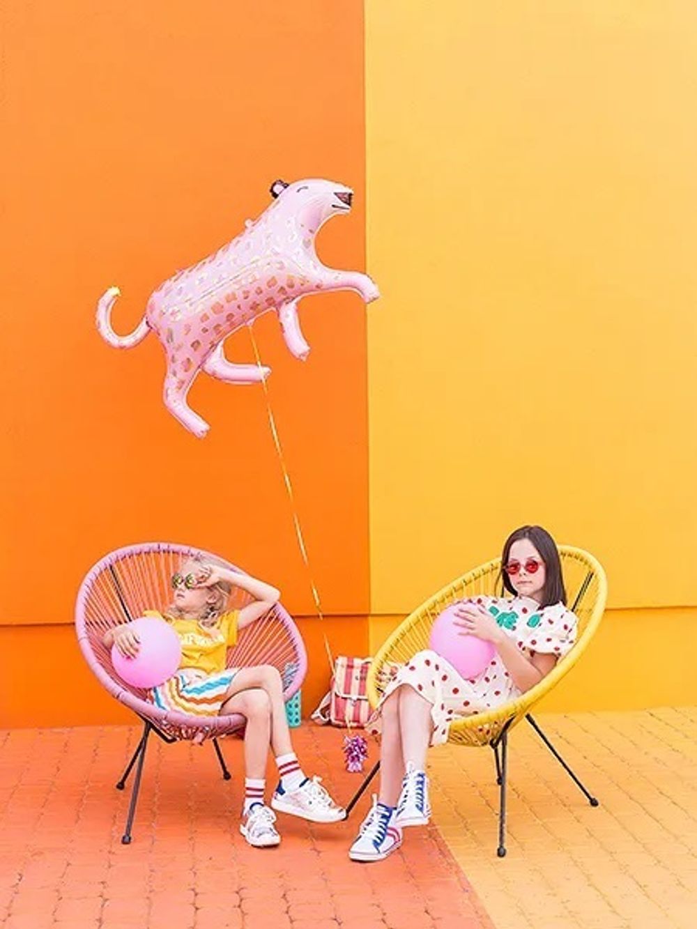 Шар (46''/117 см) Фигура, Леопард, Розовый, 1 шт.