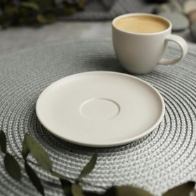 Блюдце для кофейной чашки d=12,5 cм,фарфор "NOBLE" серия "Fine Plus-Light Grey"