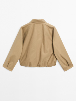 Massimo Dutti Куртка оверсайз из смесового хлопка, цвет верблюжьей шерсти