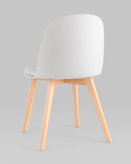 Стул Fog с подушкой светло-серый деревянные ножки